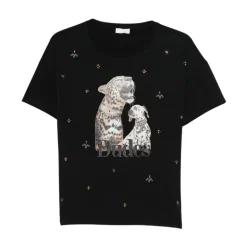 T-shirt z nadrukiem i dżetami
