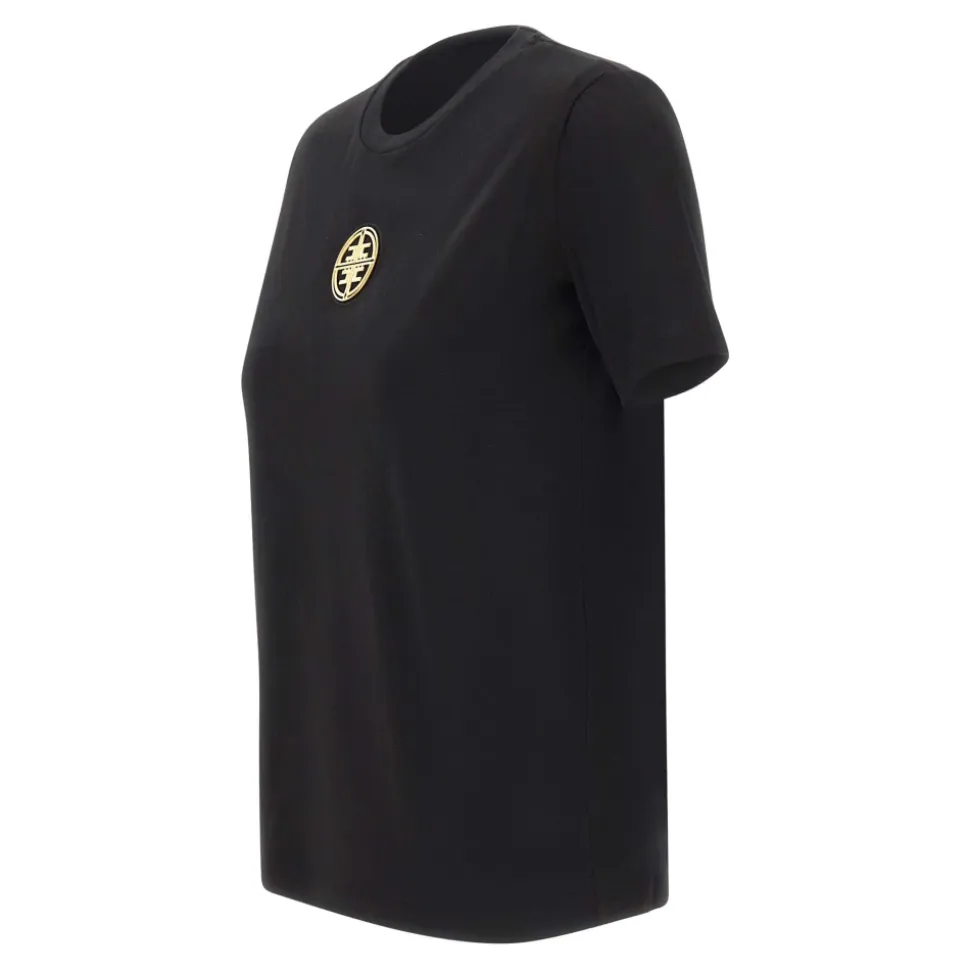 T-shirt z prążkowanym dekoltem