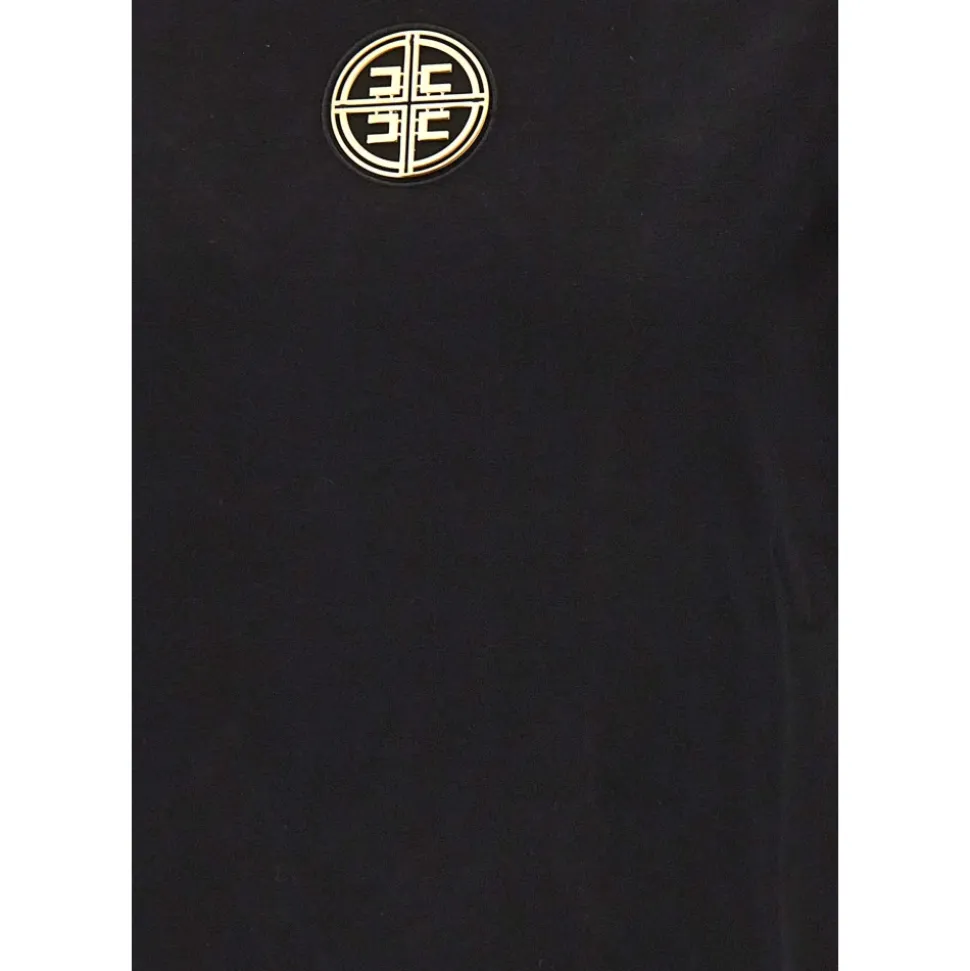 T-shirt z prążkowanym dekoltem