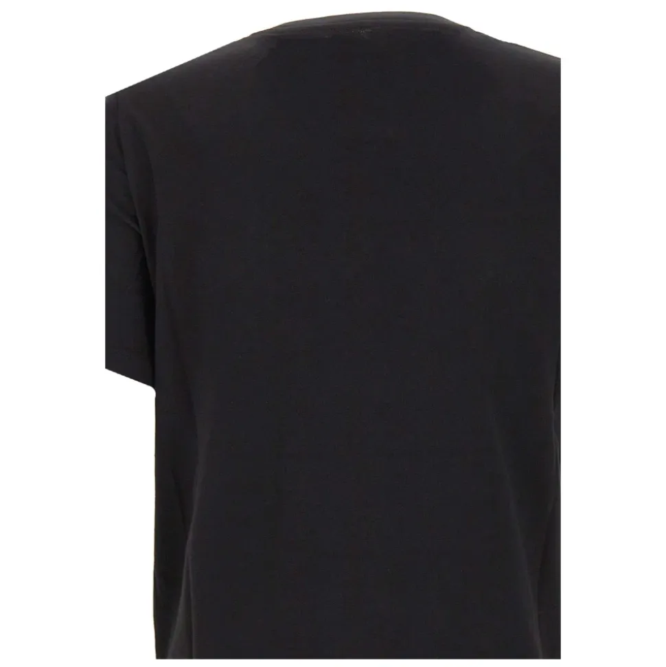 T-shirt z prążkowanym dekoltem