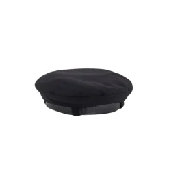 Wełniany Beret z Płótna z Skórzaną Wstążką z Logo