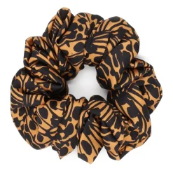 Wzorzysty brązowy i czarny gumka do włosów scrunchie