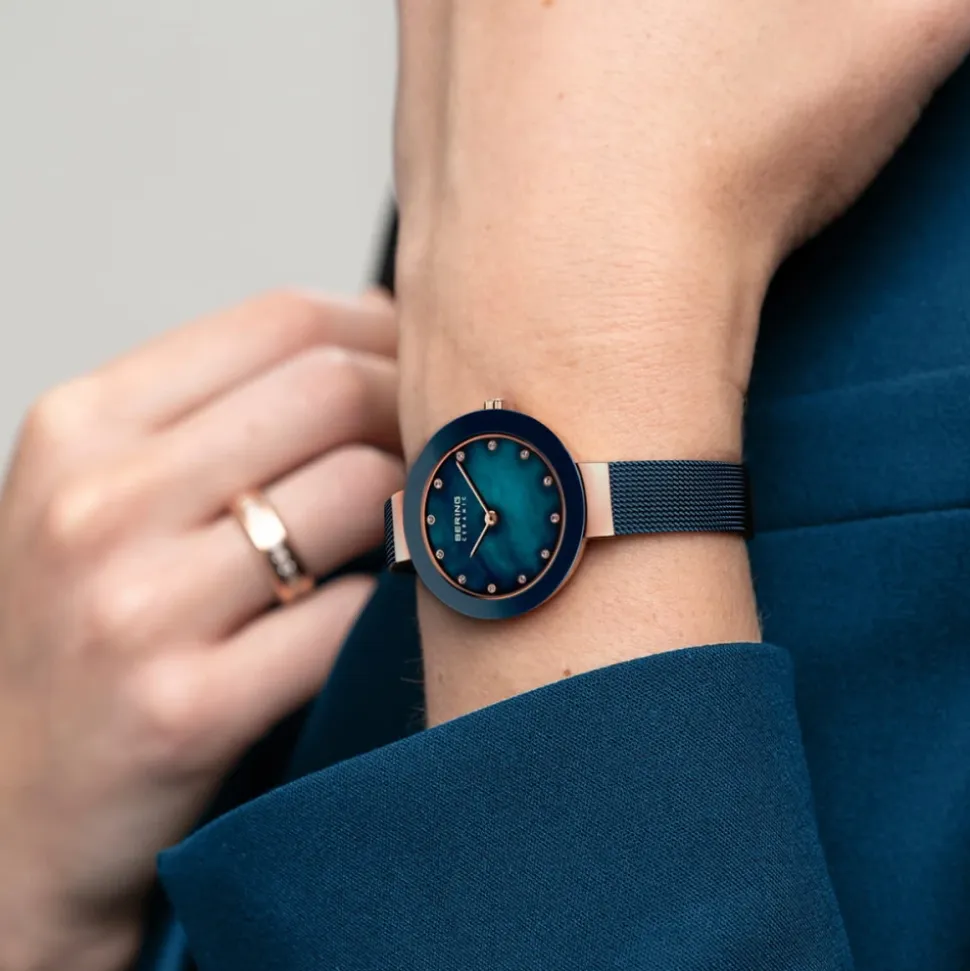 Zegarek Rose Gold Blue Swarovski